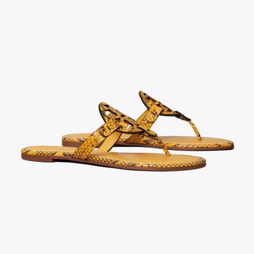 Tory Burch MILLER SANDAL, EMBOSSED LEATHER